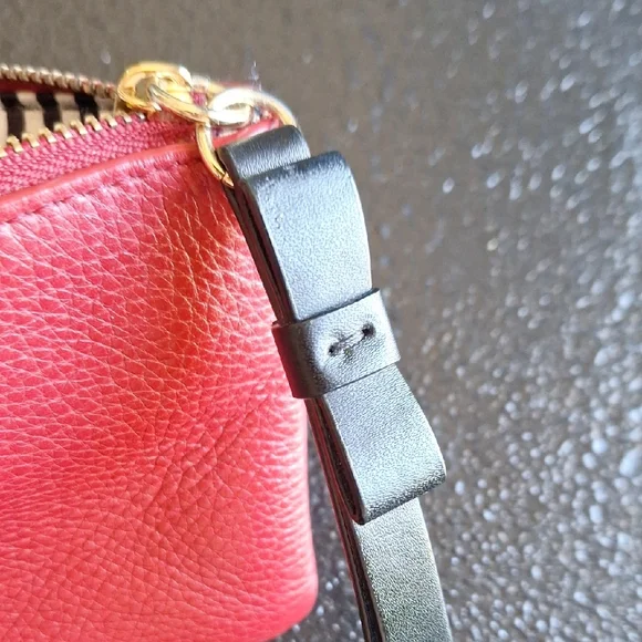 Kate Spade Red Wristlet Clutch with Gold Accent - Picture 4 of 4